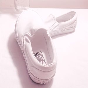 White Vans Slip Ons